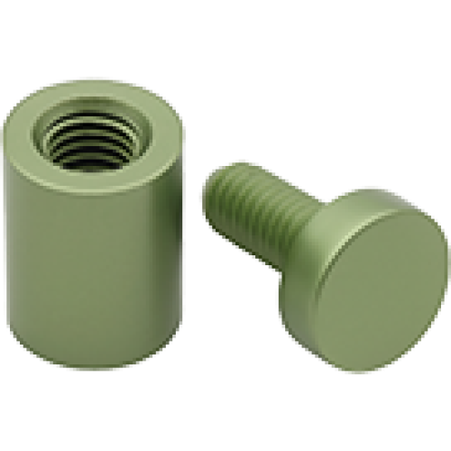 Distanciador - alumínio - topo plano - verde Distanciador - alumínio - topo plano - verde