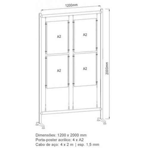 Bastidor - 4 Acrílicos - A2
