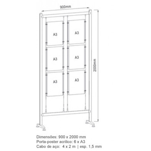 Bastidor - 6 Acrílicos - A3