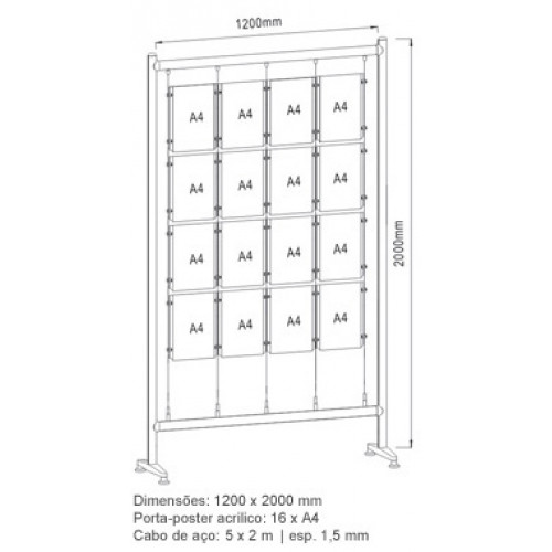 Bastidor - 16 Acrílicos - A4