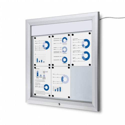 Vitrine 6xA4 para exterior iluminada