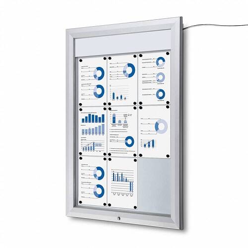 Vitrine 9xA4 para exterior ilumindada